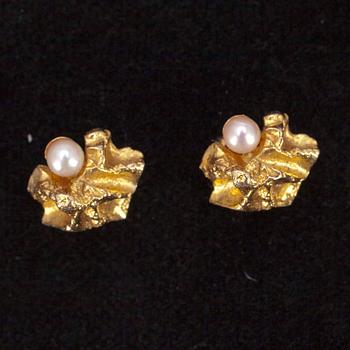 HÄNGE SAMT ÖRHÄNGEN, ett par, guld 14K, pärlor, Björn Weckström, Lapponia. Tot. vikt ca. 9,8 gr.