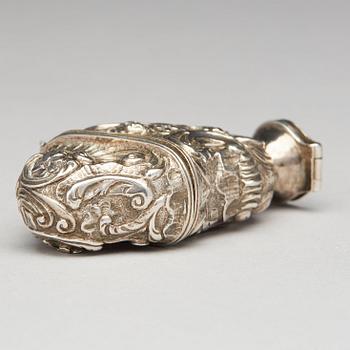 A Swedish Rococo parcel-gilt silver snuff-box, mark of Jons Stammer (Jonkoping 1729-1752(_1754)).