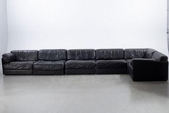 DE SEDE, svart soffa, "DS-76", 6 dlr, Schweiz, 1970-tal.