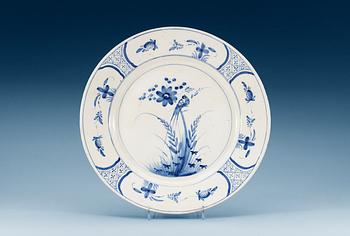 1405. A Swedish faience dish, Rörstrand, dated 19/9 1759.