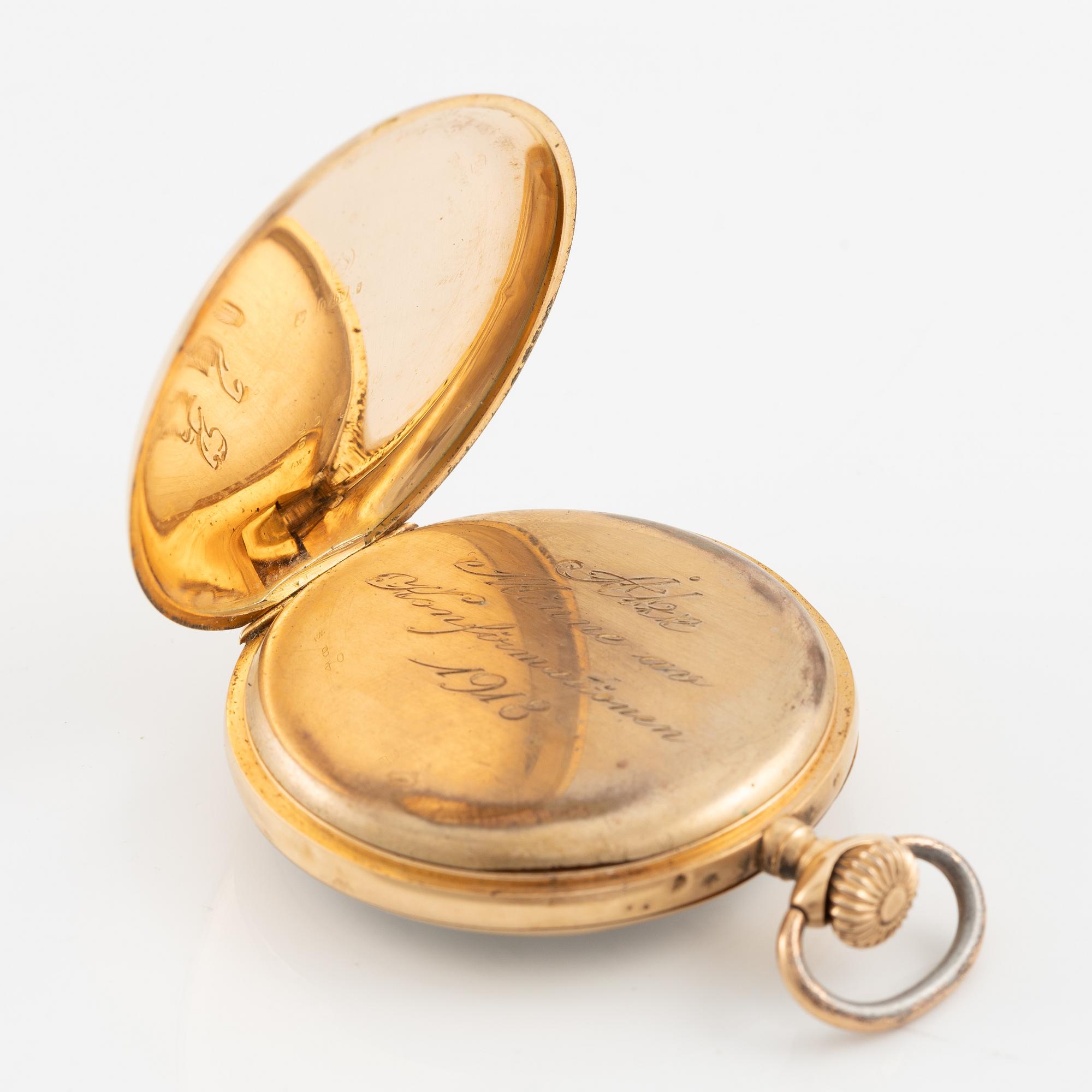 Fickur, 18K guld, 50,5 mm.