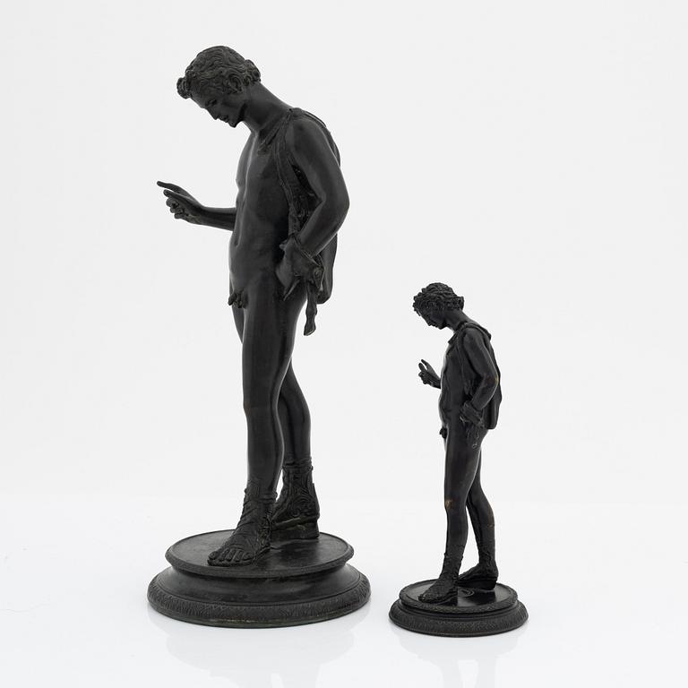 Sabatino De Angelis, after, two bronze sculptures, early 20th Century.