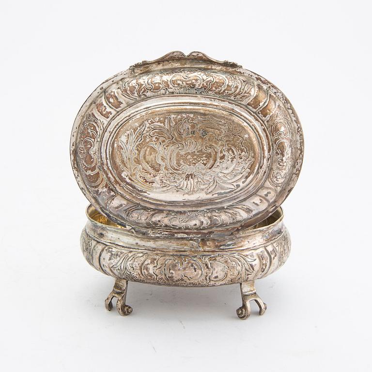 Alderman Fyodor Petrov, sugar box silver, Moscow Russia, 1759-87.