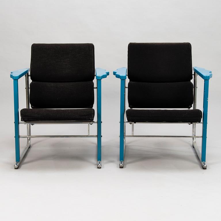 YRJÖ KUKKAPURO, nojatuolipari ja sohvapöytä, "Experiment", Avarte 1980-luku.