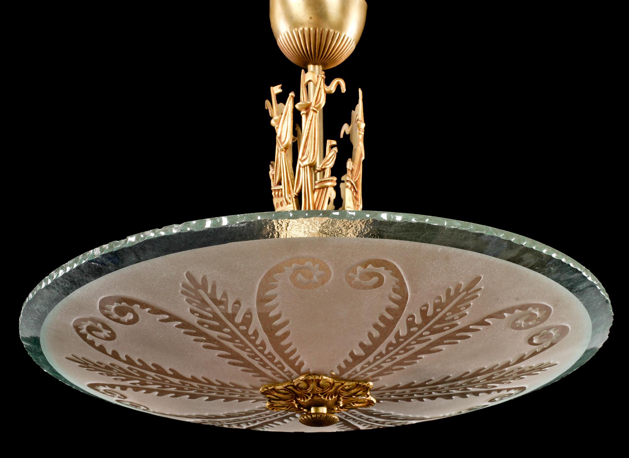 TAKLAMPA, art deco, 1930-tal. Höjd ca 48 cm.