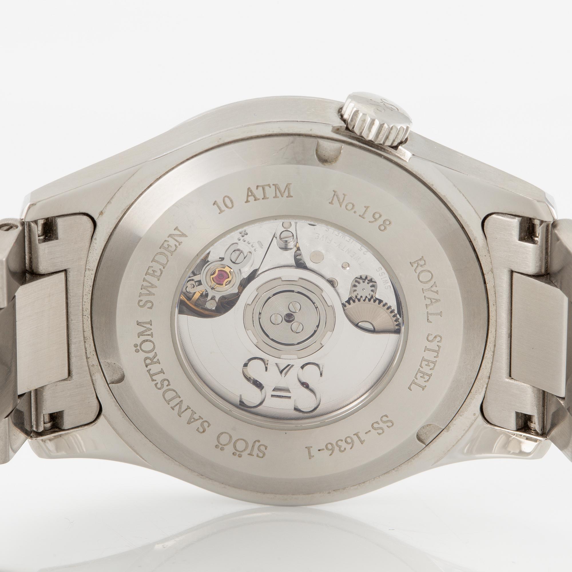 Sjöö Sandström, Royal Steel Classic, wristwatch, 36 mm.