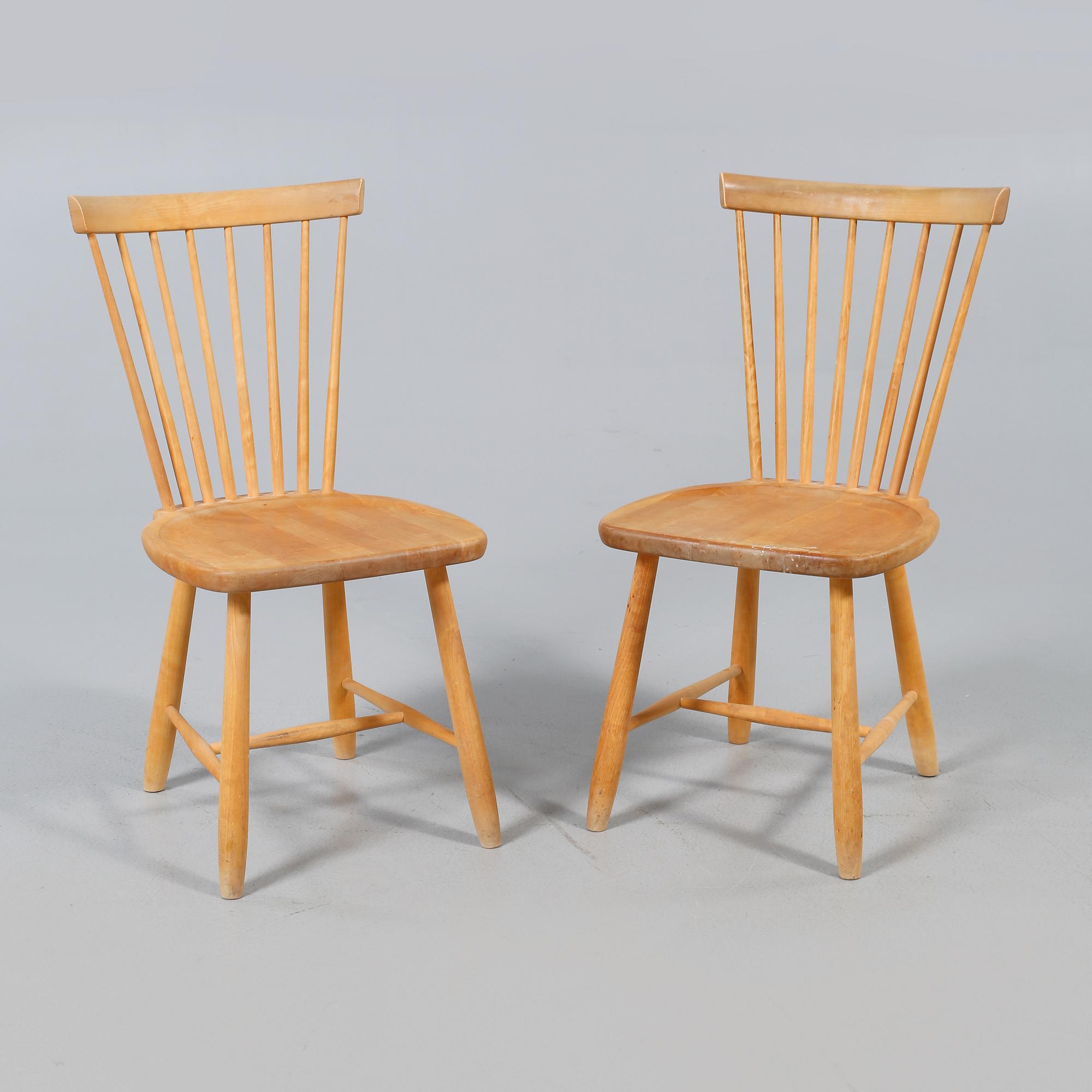 STOLAR, ett par, "Lilla Åland", märkta Carl Malmsten Stolab, 1998.