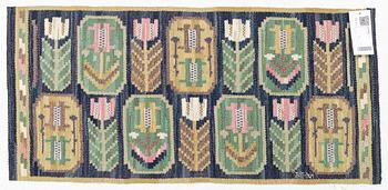 Märta Måås-Fjetterström, a flat weave textile, 'Medaljongerna',c. 41 x 87 cm, signed AB MMF.
