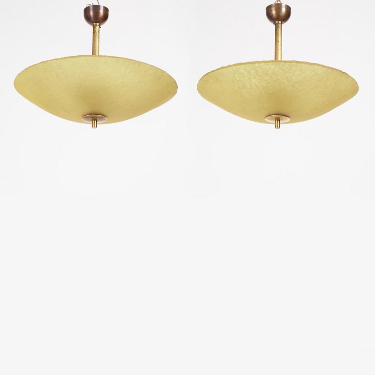 Swedish Modern, a pair of ceiling lamps, 1930s-40s.