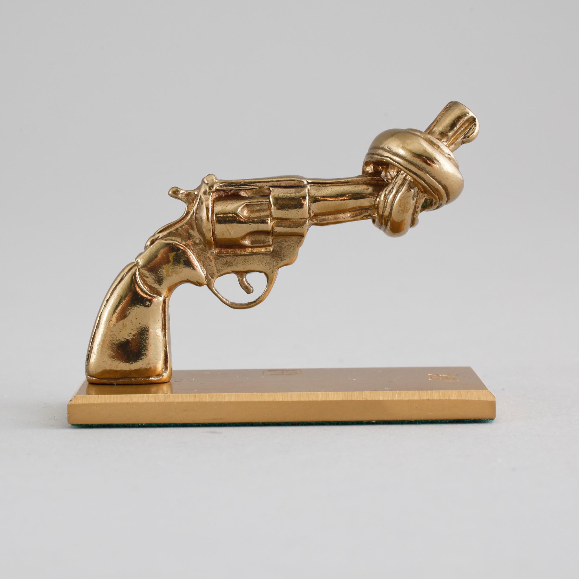 CARL FREDRIK REUTERSWÄRD, sculpture, "Non-Violence", Skultuna, signed CFR.