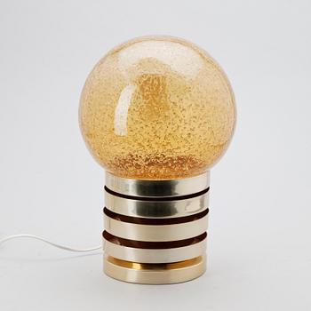 BORDSLAMPA, mässing o glas, Fåglavik, 1960/70-tal.