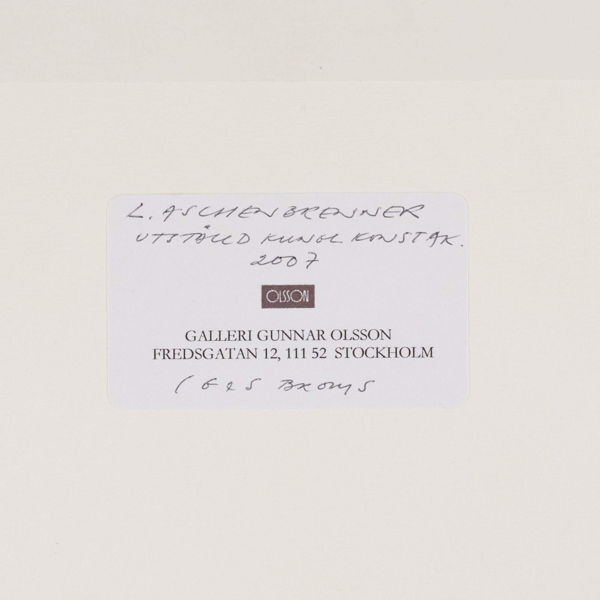 LENNART ASCHENBRENNER, mixed media on paper. Signed and dated 03.