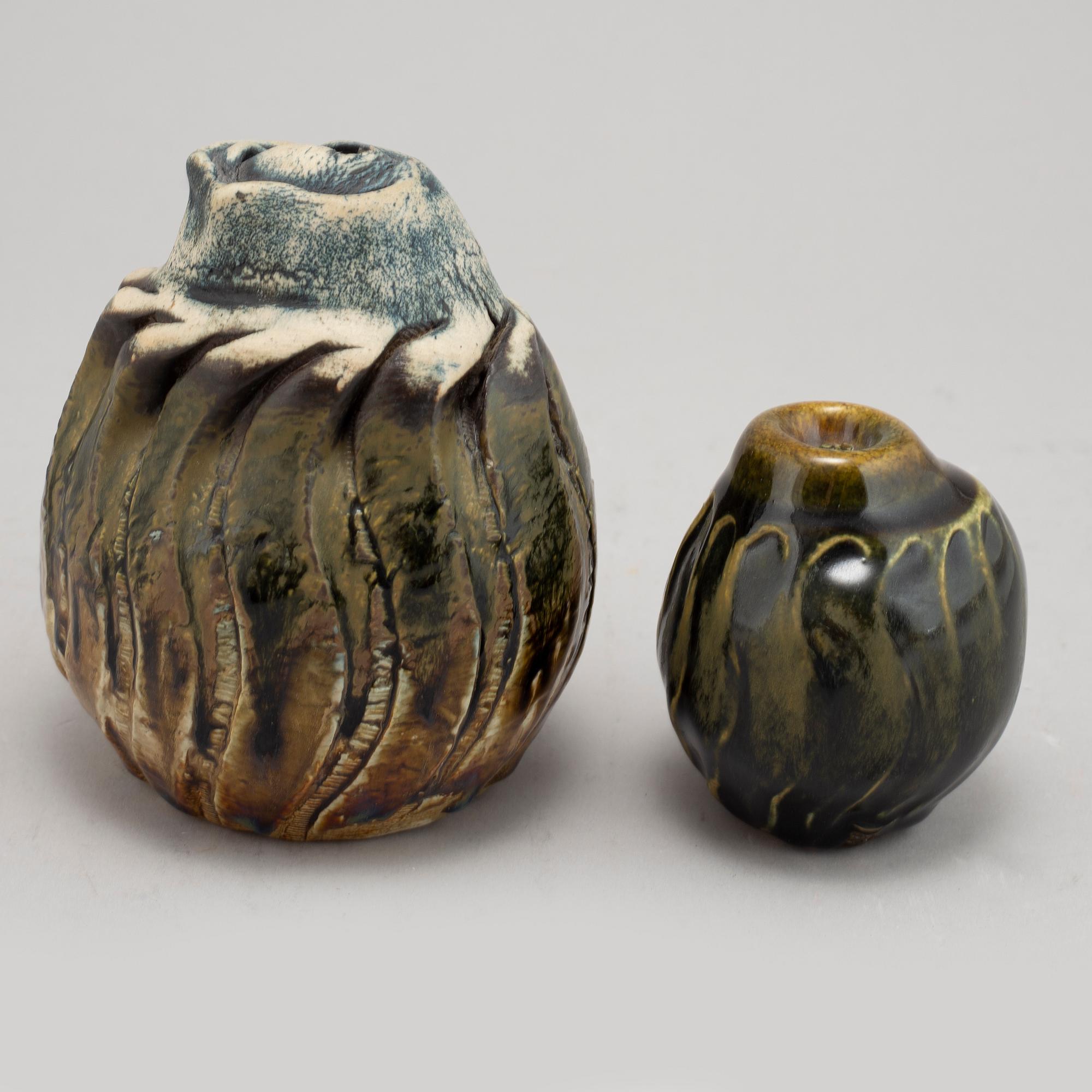 Bengt Berglund, skulpturer, 2 st, stengods, Gustavsberg, 1960/1970-tal.