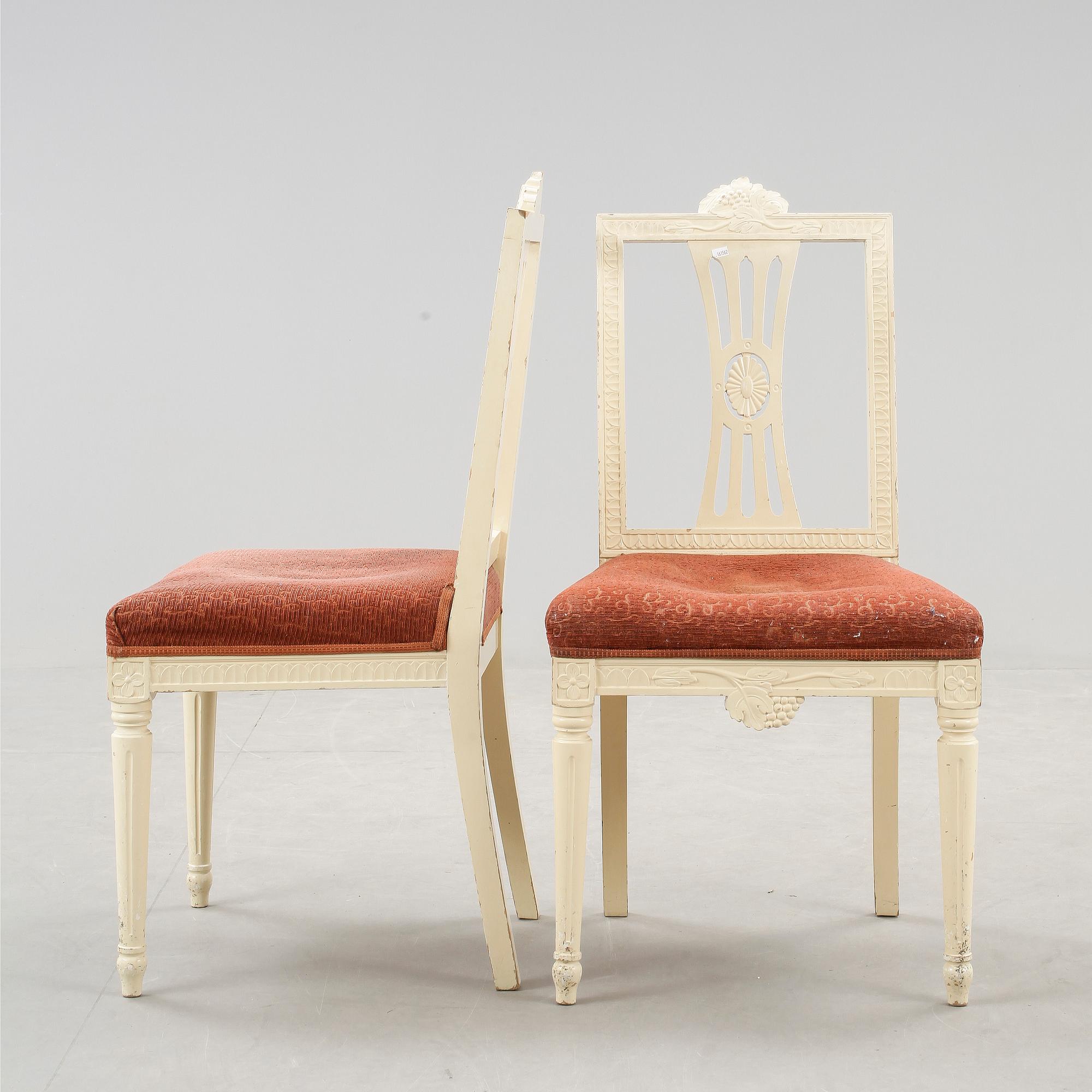 STOLAR 4 st, gustaviansk stil, 1900-talets mitt.