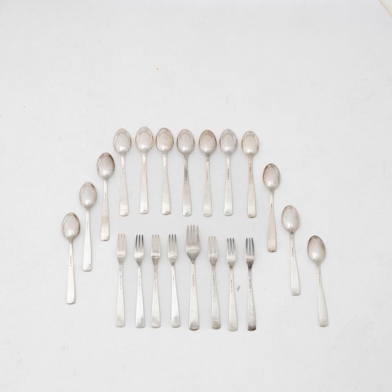 Jacob Ängman, cutlery, 20 pcs, silver, 'Rosenholm', GAB, Stockholm, some 1946.