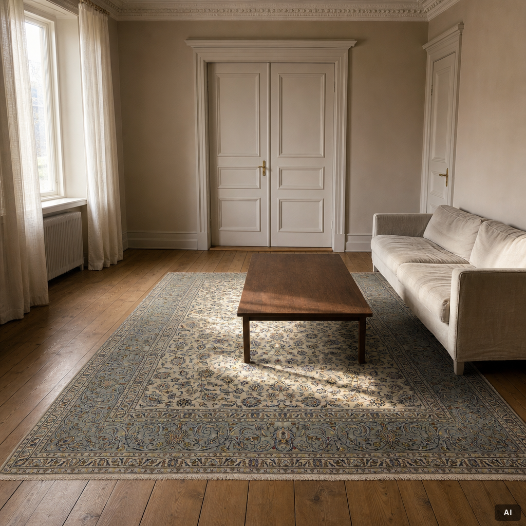 A Keshan carpet, 400 x 273 cm.