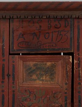 SKÅP, allmoge, daterat 1753.
