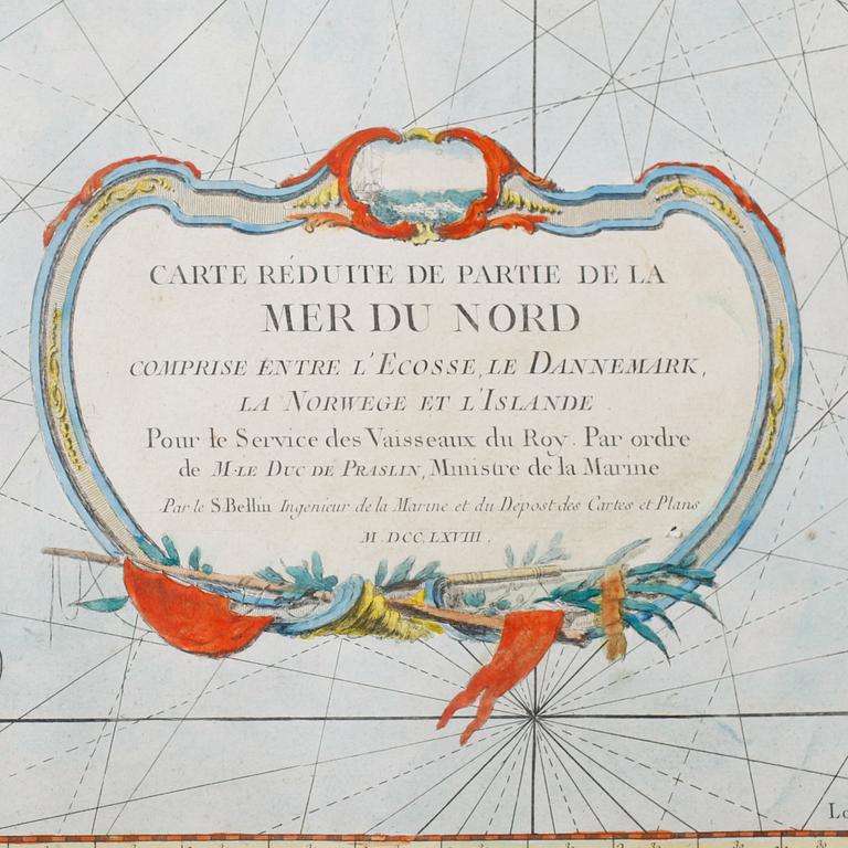 KARTA, kopparstick, efter S Bellin, daterad 1768.
