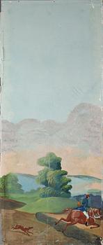 MÅLAD TAPET, 16 delar, 1800-tal.