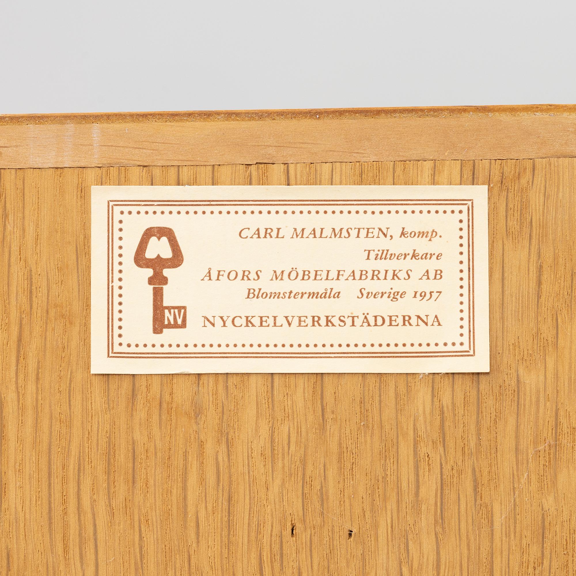 Carl Malmsten, skåp, "Calmare Nyckel", Åfors Möbelfabrik, 1900-talets andra hälft.