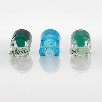 Siv Lagerström, three acrylic plastic rings, 1970s.