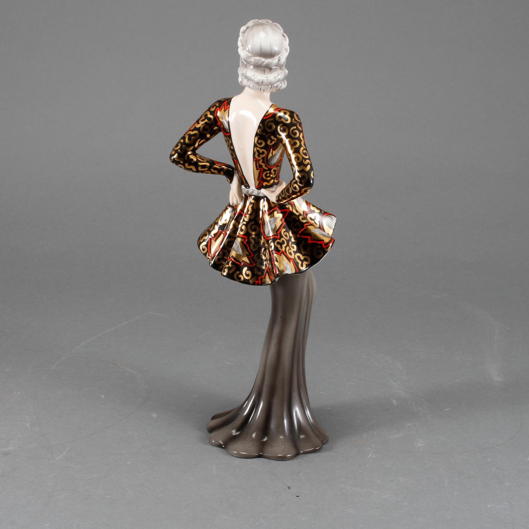 FIGURIN, porslin, Claire Herczeg, Goldscheider, Tyskland, 1920/30-tal.