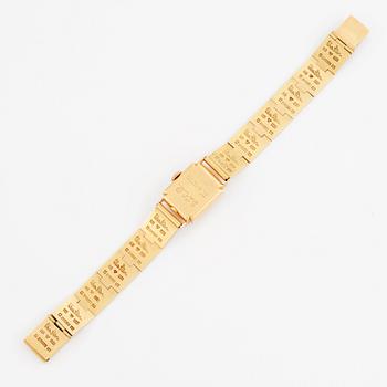 armband 18K guld, Lund 1955 med ett armbandsur Universal.