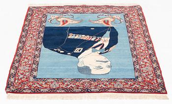 A pictoral Seirafian rug, signed (Hossein) Seirafian, ca 147 x 103 cm.