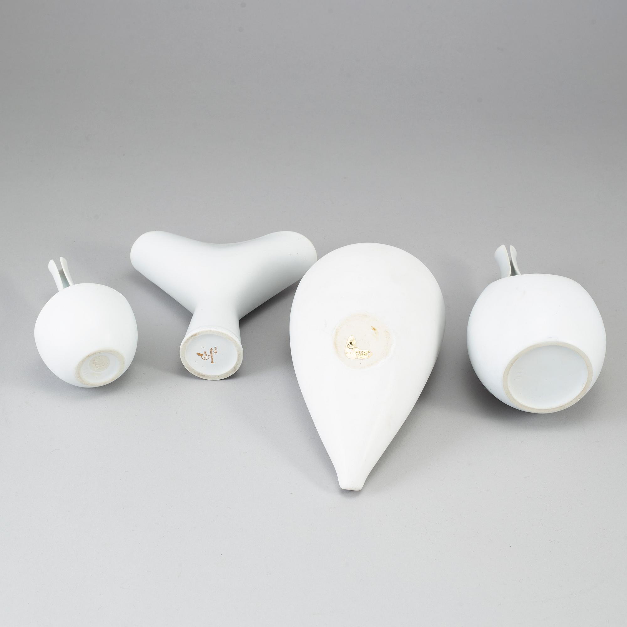Four bowls/vases by Stig Lindberg for Gustavsberg.