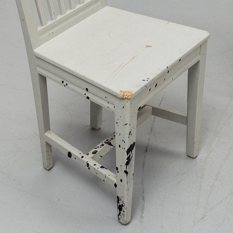 Eight 19th century painted chairs.