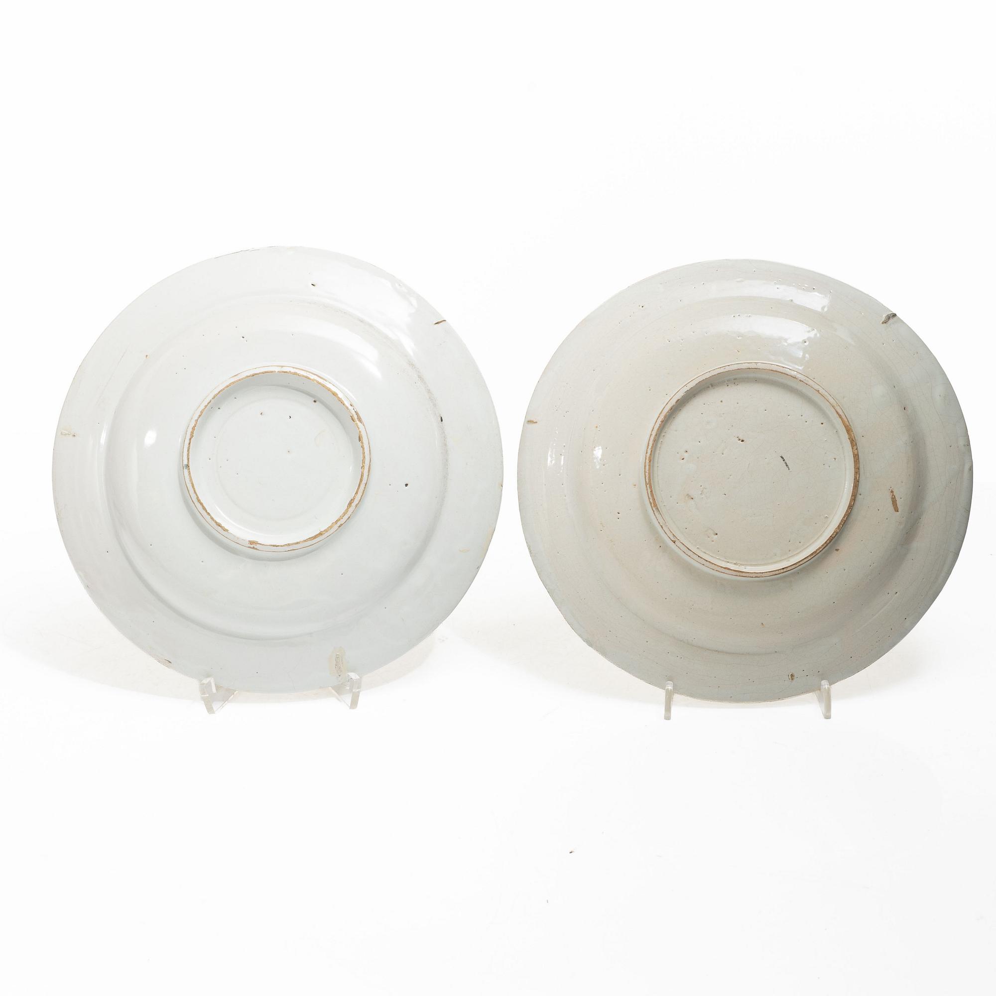 Plates, 6 pieces, faience, Kellinghusen, early 19th century.