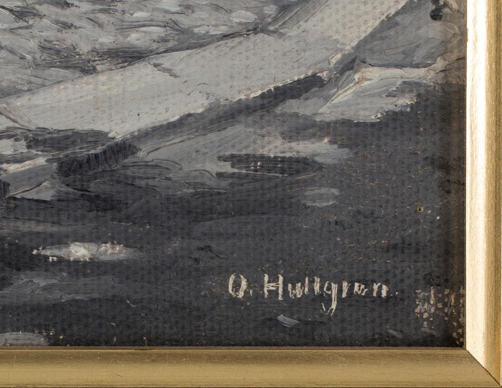 OSCAR HULLGREN, Olja på pannå, signerad.