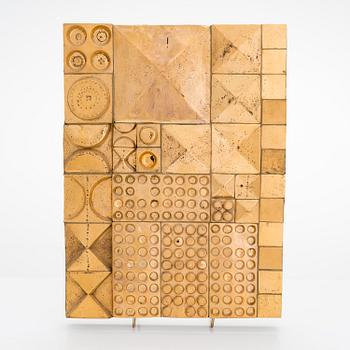 Rut Bryk, a ceramic relief signed Rut Bryk.