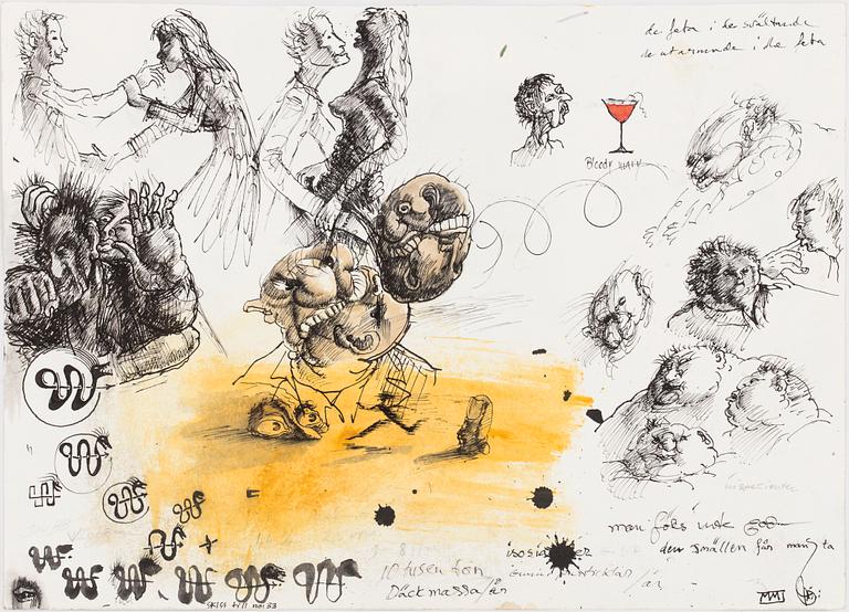 ULF RAHMBERG, Mixed media, signed. and dated MM.