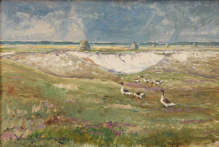 William Gislander, Landscape with Geese.