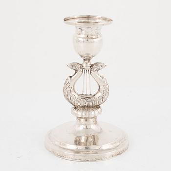 An Empire silver candlestick, Johan Daniel Hasselqvist, Hämeenlinna, Finland, 1837.