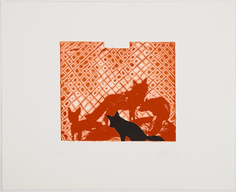Ernst Billgren, "The end of all animals", portfolio bestående av 12 etsningar, signerad och numrerad 3/40.
