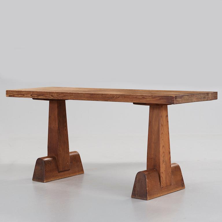 Axel Einar Hjorth, a stained pine 'Utö' console or library table, Nordiska Kompaniet, Sweden 1930's.