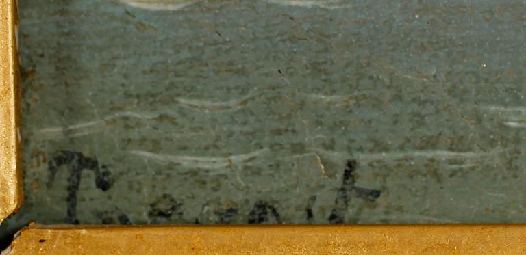 OKÄND KONSTNÄR, olja på duk, 1800-/1900-tal, otydligt signerad.