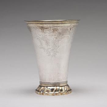 A Swedish 18th century parcel-gilt silver beaker, mark of Jacob Lampa, Stockholm 1775.