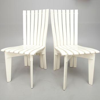 TRÄDGÅRDSSTOLAR, ett par, ur "Aurinko"-serien, design Alvar Aalto, Artek 1900-talets mitt.