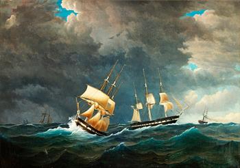 OKÄND KONSTNÄR, olja på duk, 1800-tal.