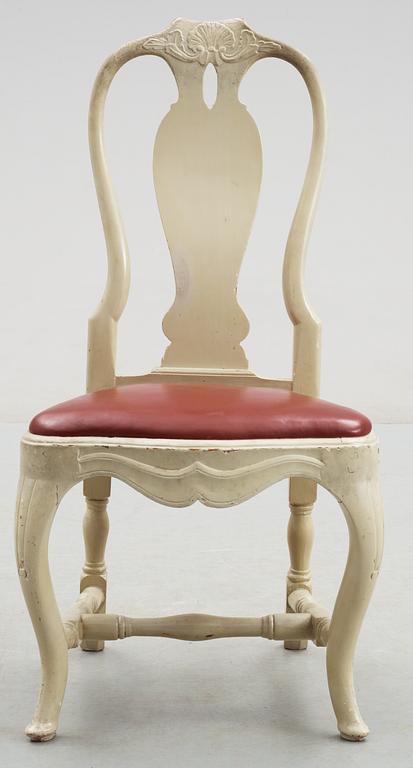 A pair of Swedish Rococo 18th century chairs.