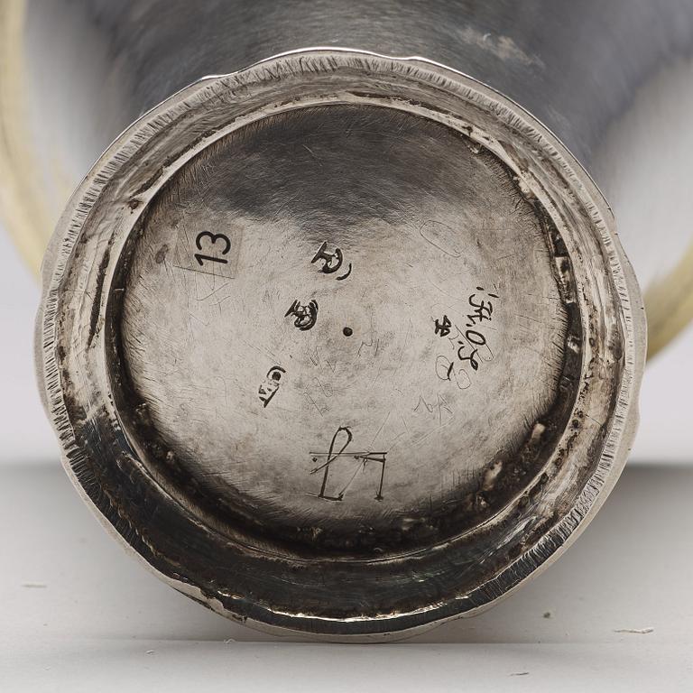Christoffer Wasserman, bägare, silver, Lindesberg (verksam 1734-1770).