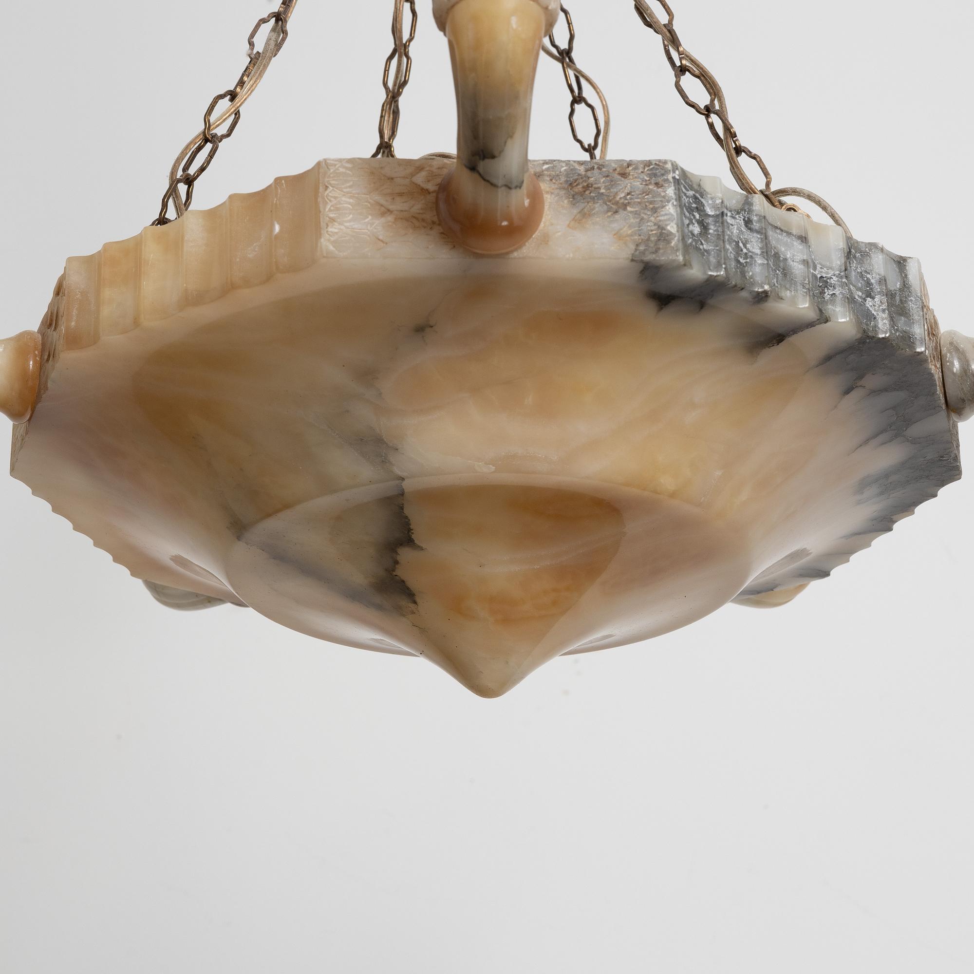 An alabaster ceiling lamp, 1920s.