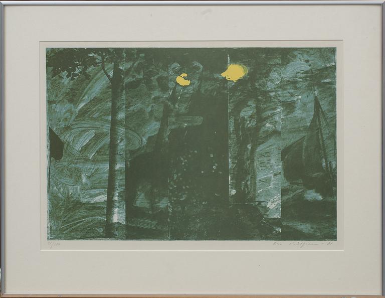 OLA BILLGREN , färgserigrafi, signerad och numrerad 91/100, daterad -81.