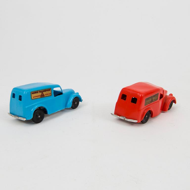 Nine Tri-Ang Minic Toys cars England 1950s.