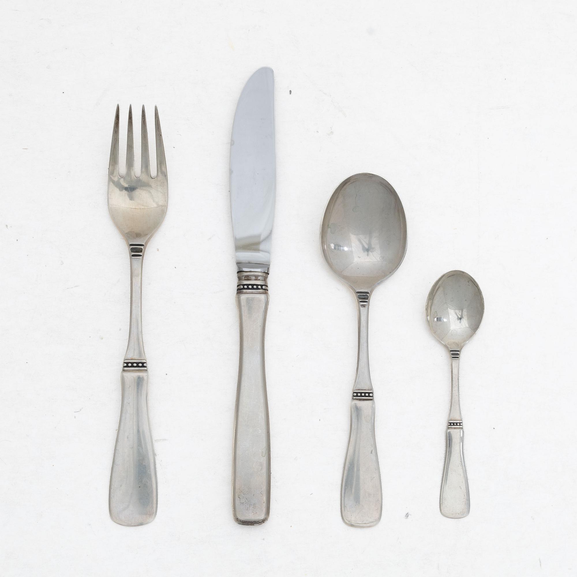 Eric Löfman, cutlery set, 28 pieces, silver, “Uppsala”, KG Markströms, Uppsala and Lidköping, some 1965.