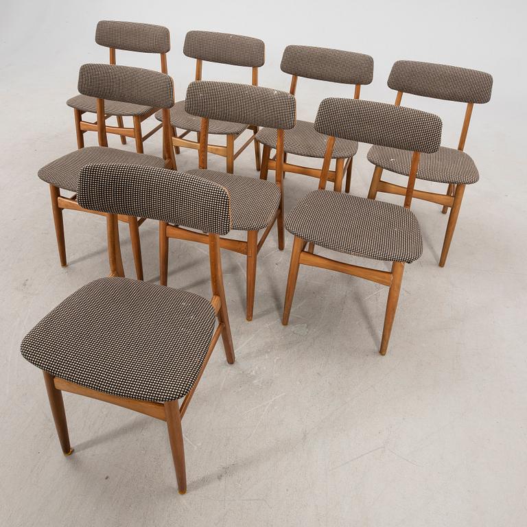 A set of eight Danish teak chairs mid 1900s.