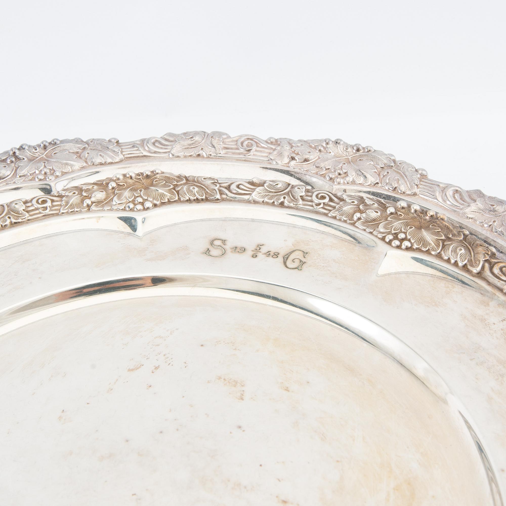 Trays/Serving dishes 3 pcs of nickel silver, first half of the 20th century.